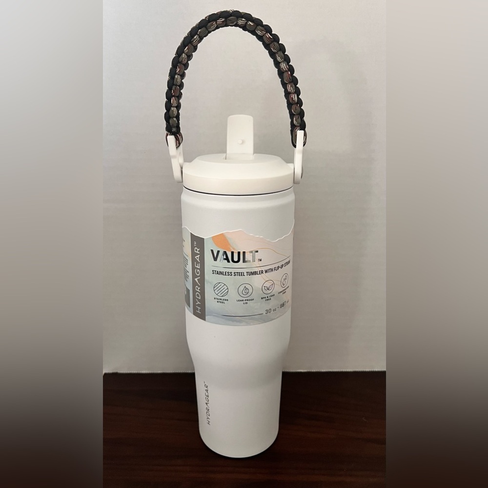 Rare HydraGear VAULT Insulated Tumbler With Flip Straw & Removable Handle
